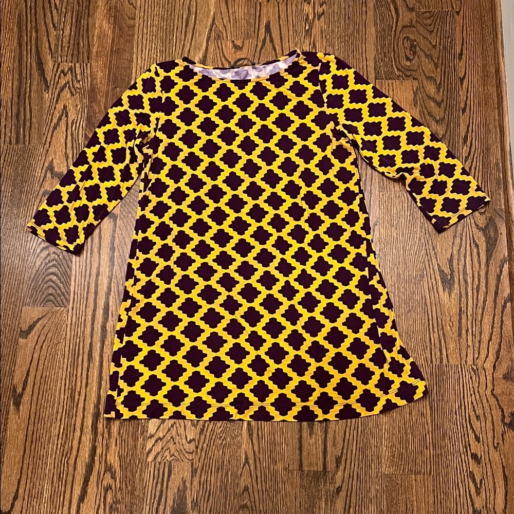 Hourglass Lilly Geometric Yellow and Purple Kids Dress